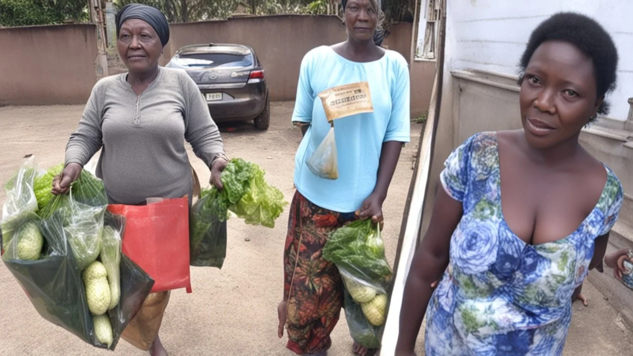 strung out young woman sells her groceries to lady at house for cash