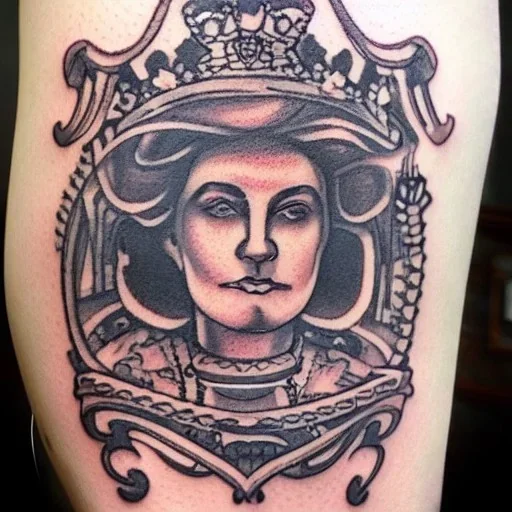 Woman blacked out QoS BBC tattoo The queen of spades.