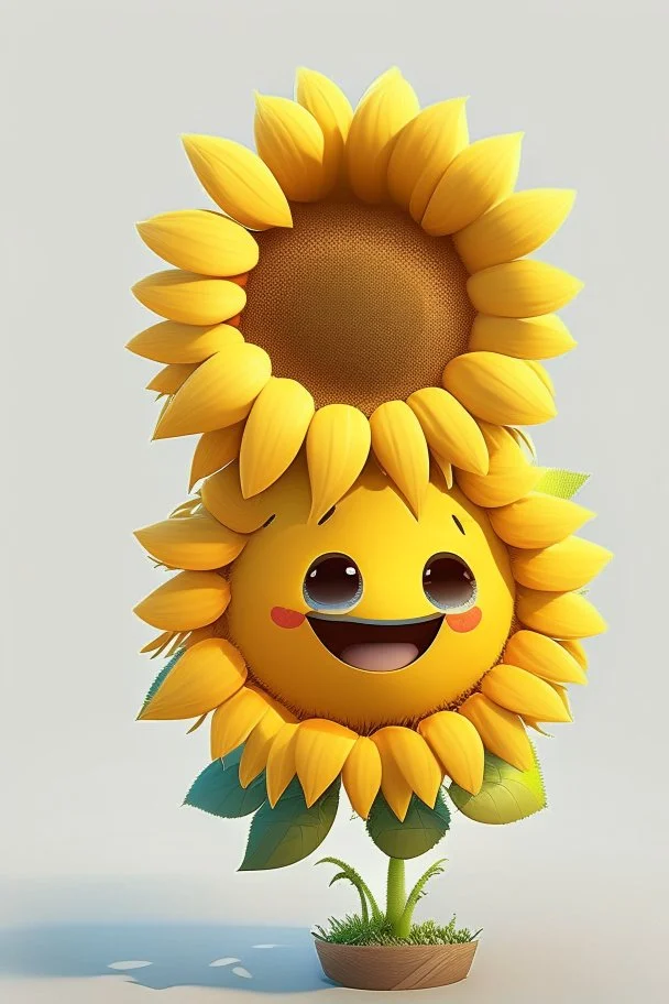 cheery and cute sunflower avatar full body