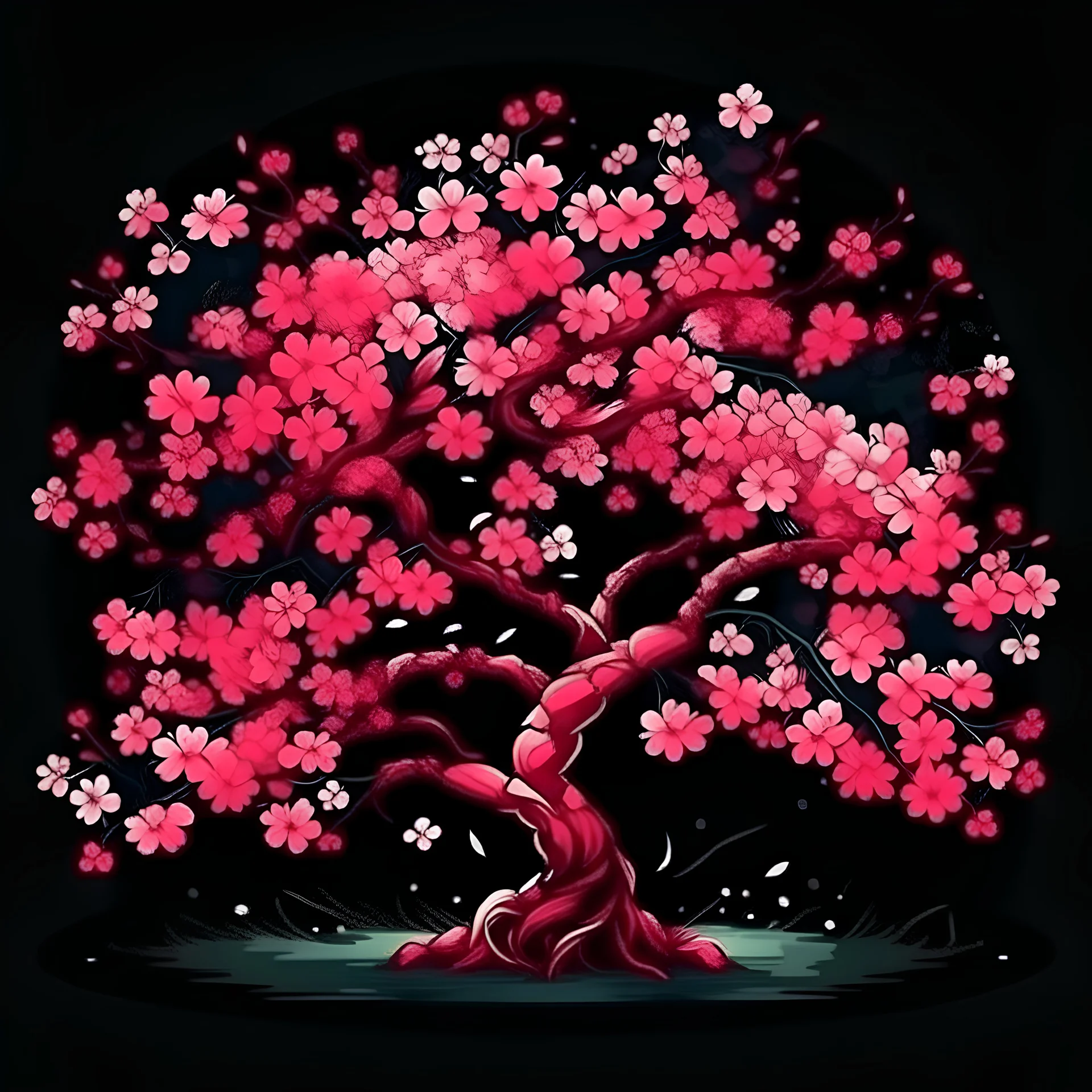 cherry blossom tree image for t-shirt print