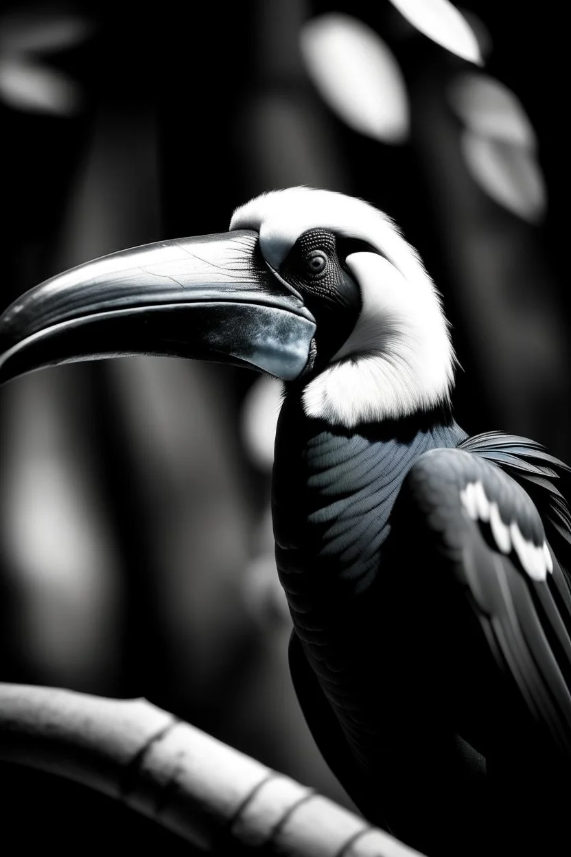 hornbill black and white