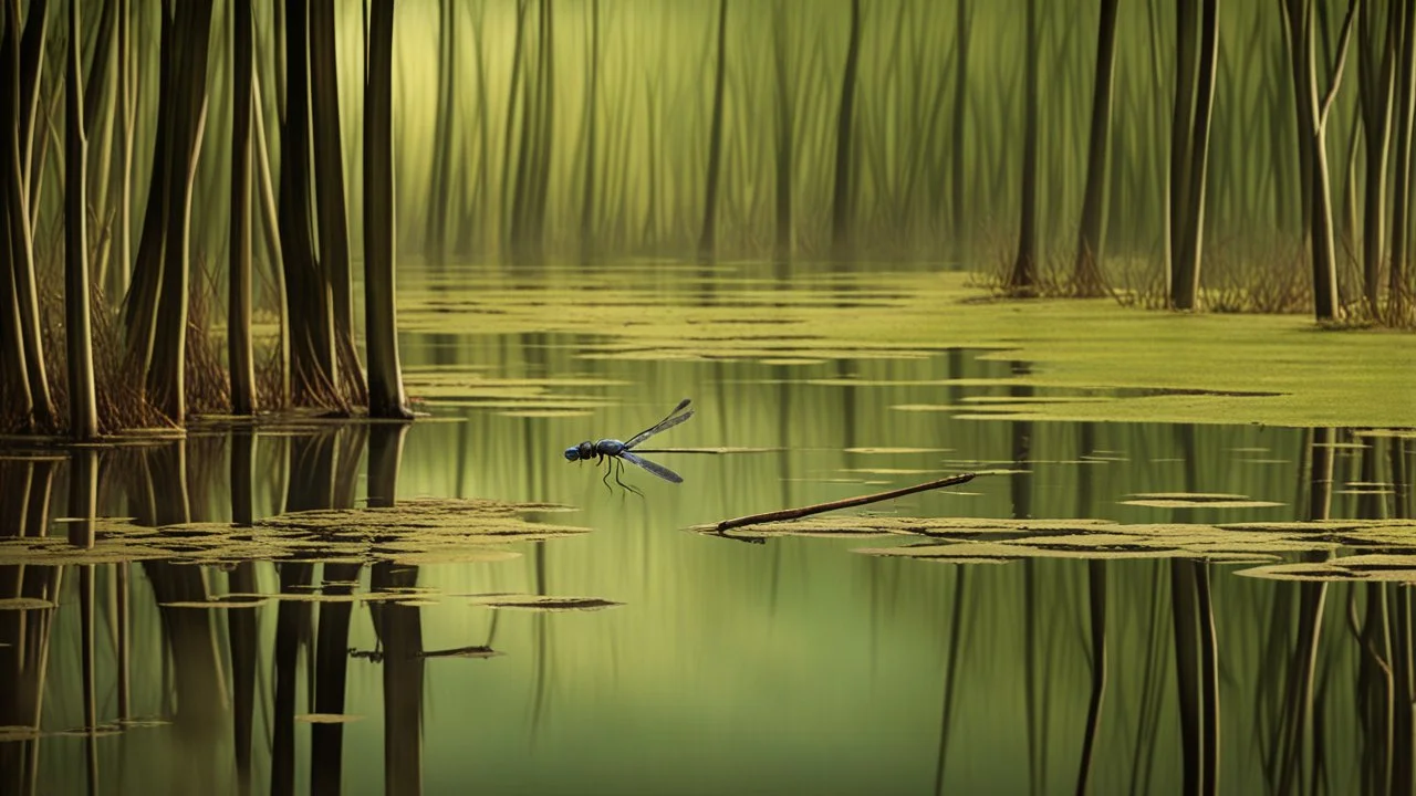 The lake, a mirror of liquid glass, cradled within the embrace of the ancient woodland, reflected the secrets of the surrounding canopy. Dragonflies danced upon the water's surface, their iridescent wings casting fleeting rainbows. The lake's edges embraced a chorus of cattails and water lilies, creating a delicate fringe that seemed to blur the line between water and land.