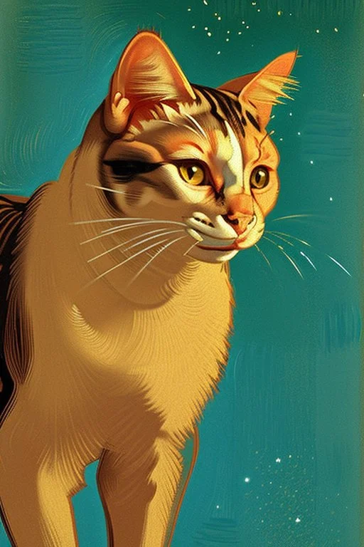 Retrato de un gato por Van Gogh