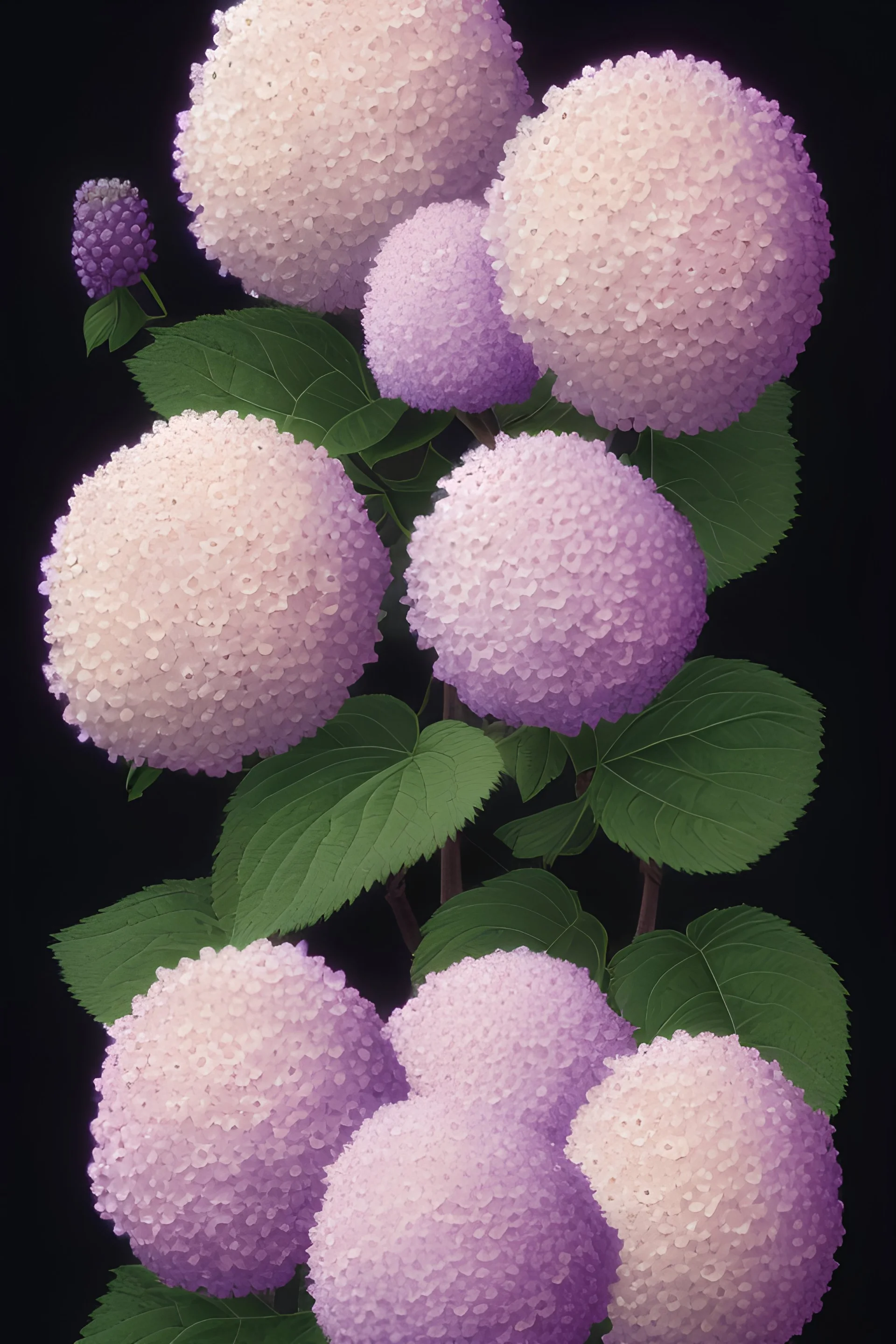 a botanical illustration of a hydrangea