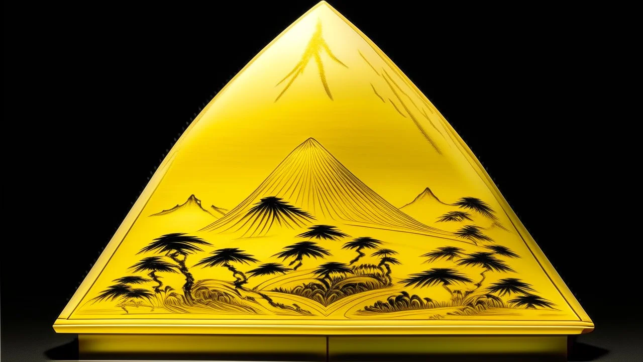 An ivory yellow sunlight pyramid painted by Hashimoto Gahō