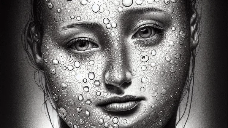 Faces are like water in my head, hyper-detailed, realistic, surreal