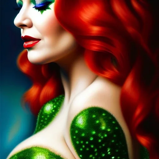 Ultra detailed fullbody Portrait in oil on canvas of busty Poison Ivy villain,extremely detailed digital painting,extremely detailed face,crystal clear Big eyes, mystical colors ,perfectly centered image, perfect composition, rim light, beautiful lighting,masterpiece,8k, stunning scene, raytracing, anatomically correct, in the style of robert e howard and Ken Kelley and Ohrai Noriyoshi and Simon Bisley and tomzj1