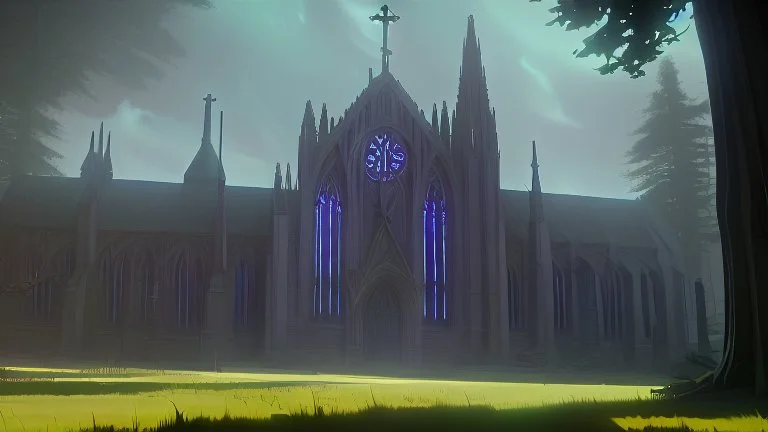 large cathedral near the forest