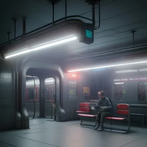 Subway metro lights in monster unreal 5, octane render, cinema4d, redshift render, hyper realistic, cenematic, vibrancy, synthwave, retouch, centered, dynamic lighting, dramatic lighting, 4k, highly detailed, attractive beautiful, realistic, virtual reality, epic composition, holographic,