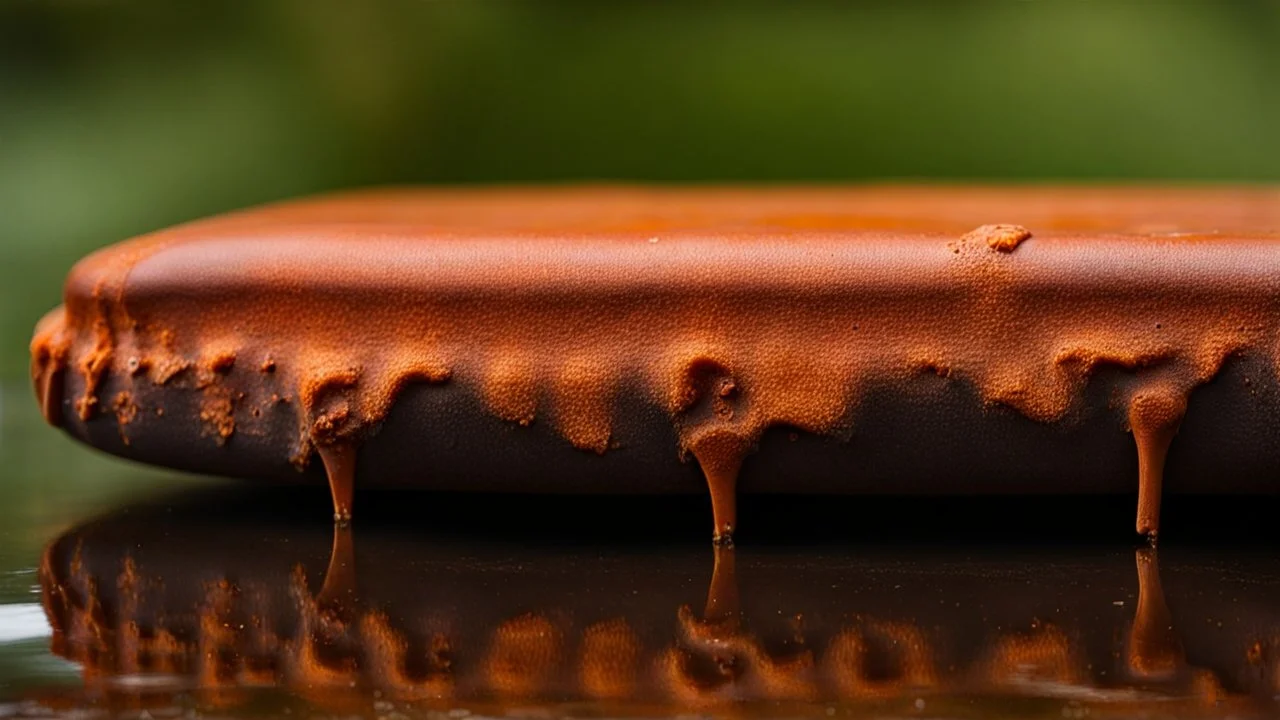 close up on rusty wet spot on airplane seat cushion