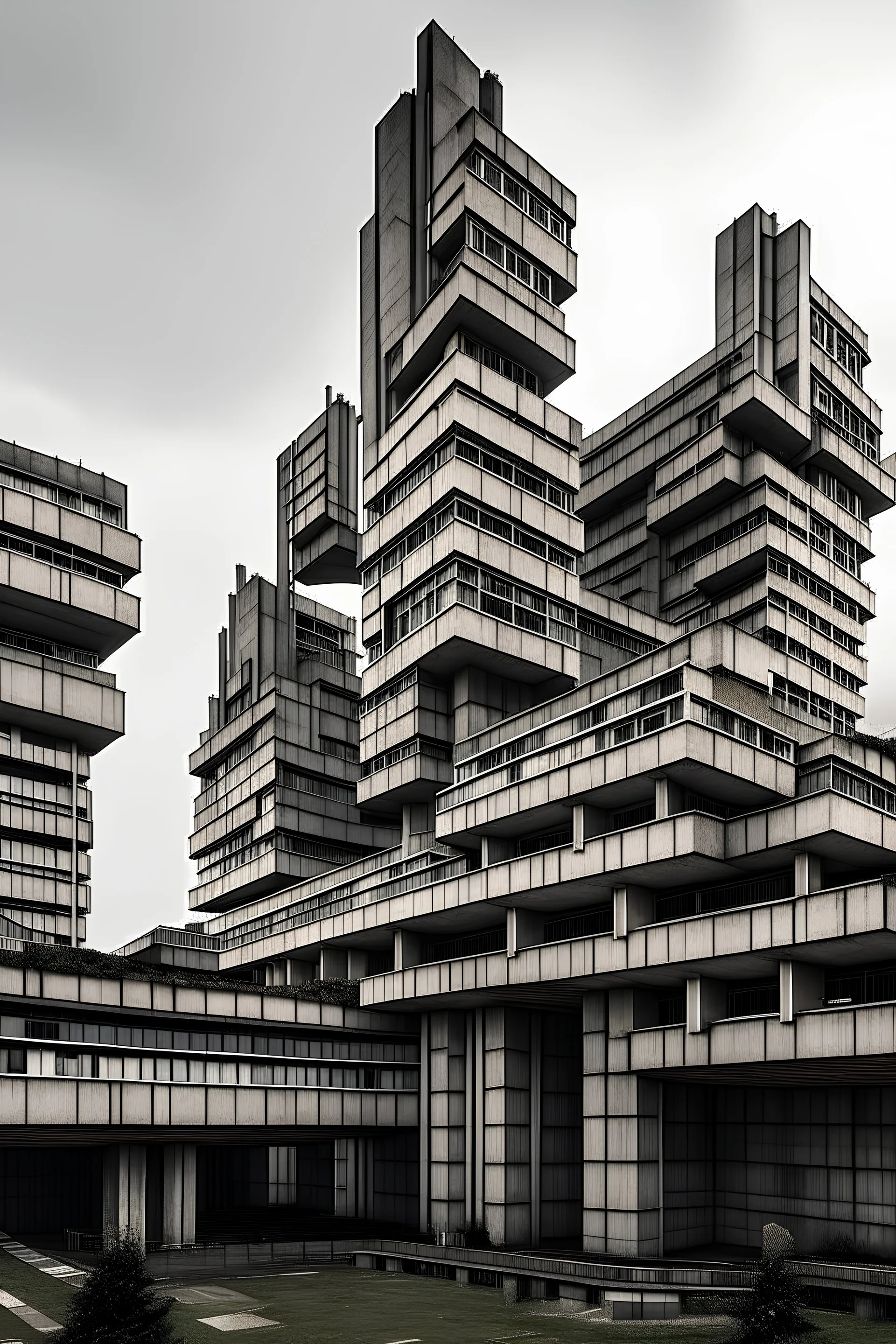 Brutalist cityscape