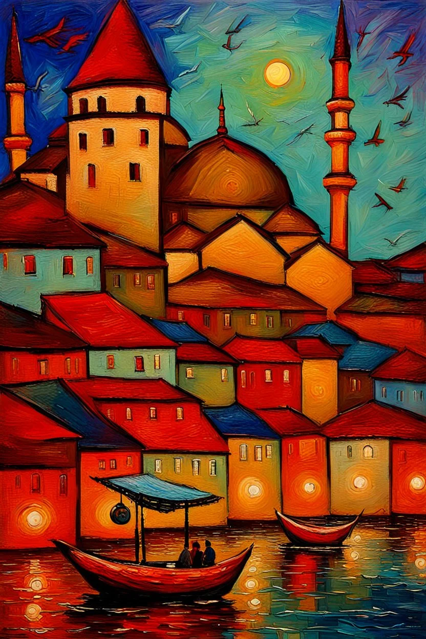 Prompt: Istanbul fantasy dream color oil impasto clean expressive --s 20 --no birds