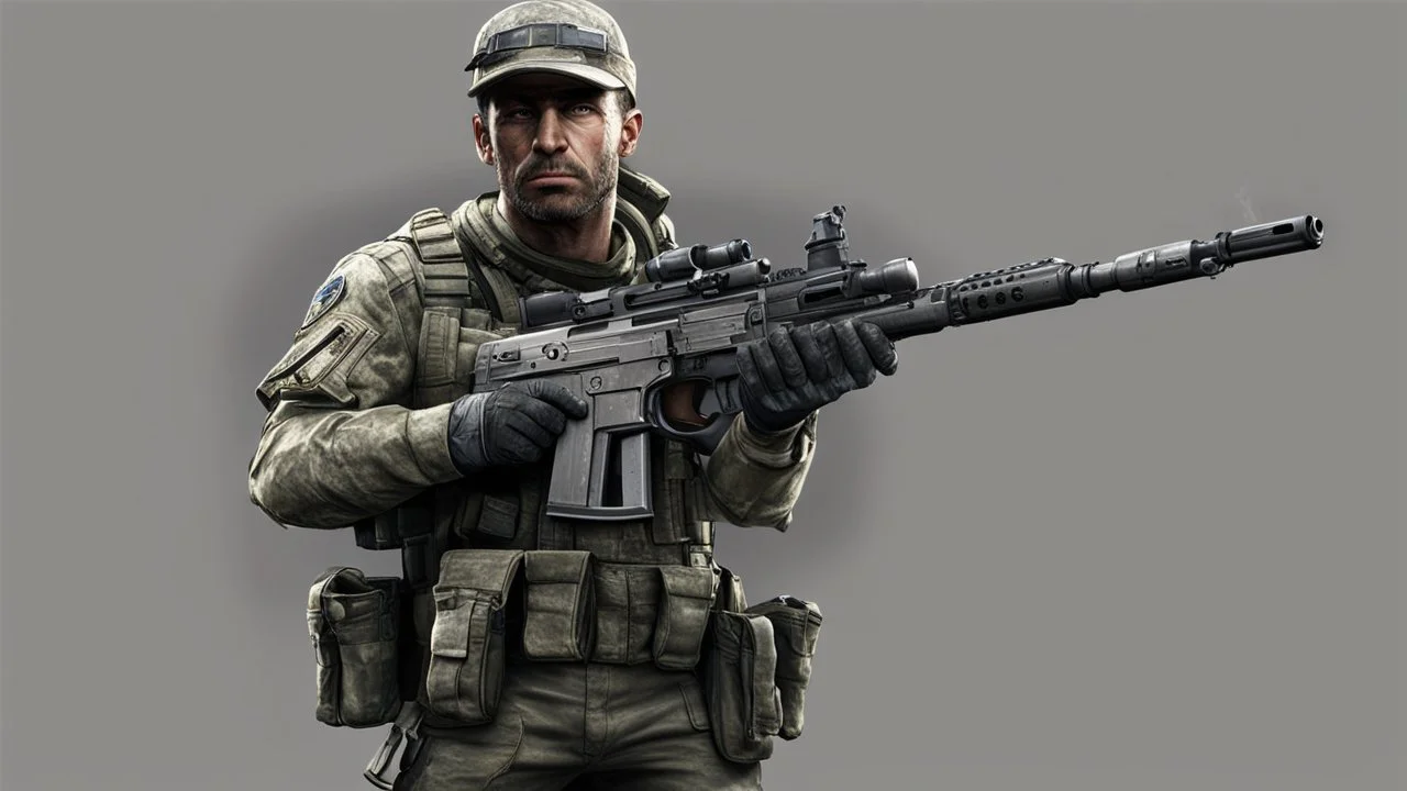 lieutenant simon ghost riley from call of duty modern warfare 2 holding a M4