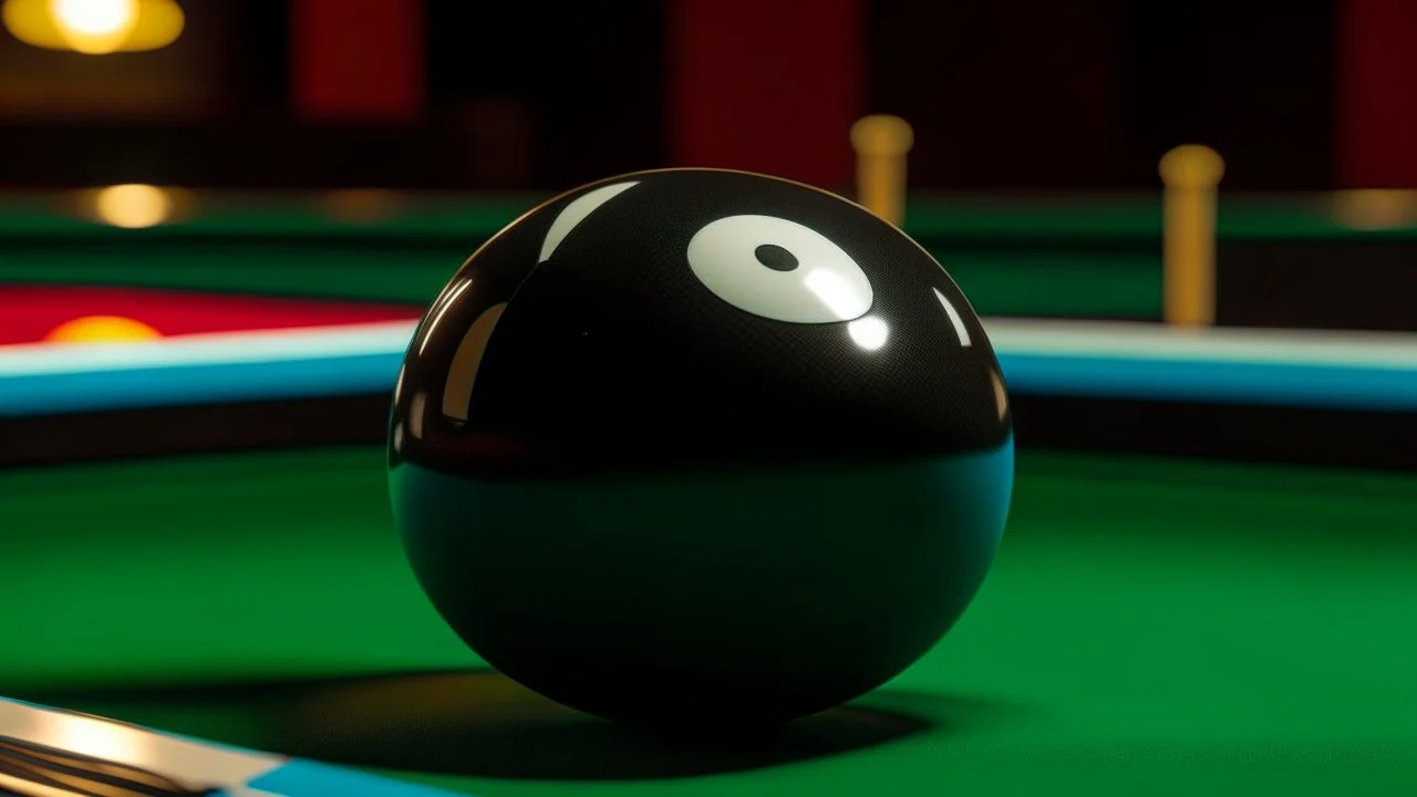 8 ball on a pool table