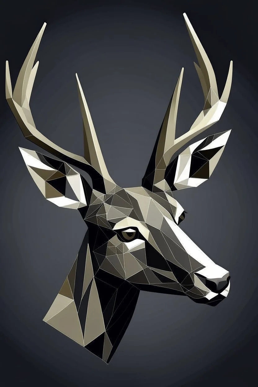 Geometric deer face side