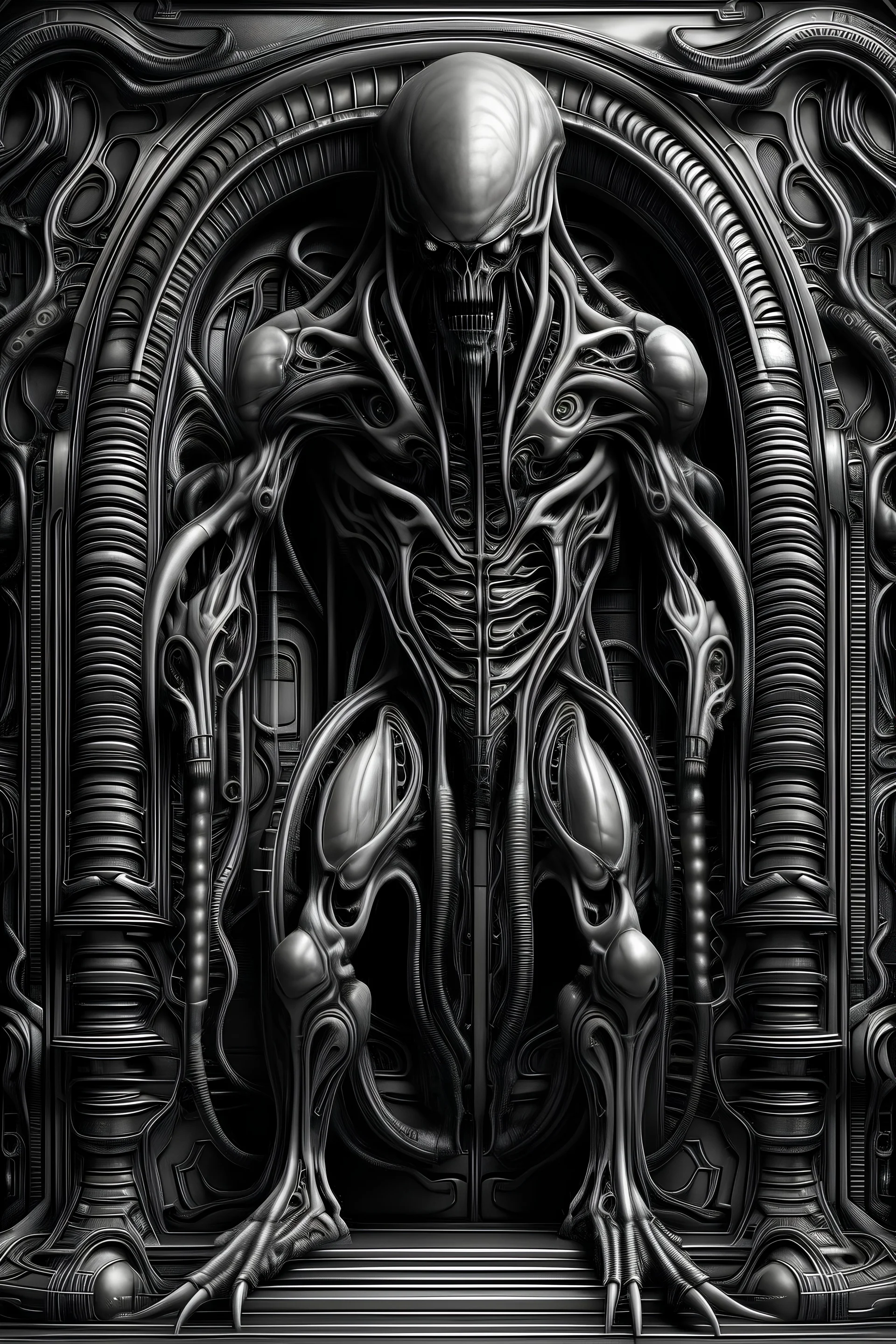 Monster, in H. R. Giger's graphics, full body