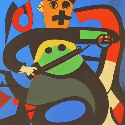 Hitler with guns and ammo by joan miro