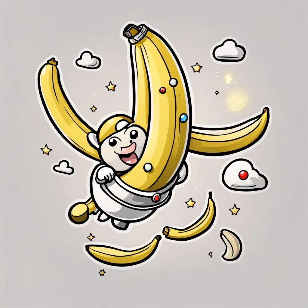 draw cartoon banana as starship