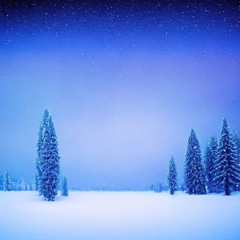 winter landscape, crystal, stars, dreamy