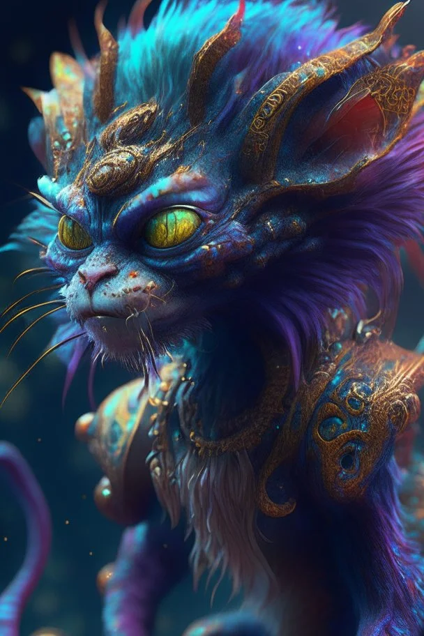 Cat monkey dragon Critter alien,FHD, detailed matte painting, deep color, fantastical, intricate detail, splash screen, complementary colors, fantasy concept art, 32k resolution trending on Artstation Unreal Engine 5