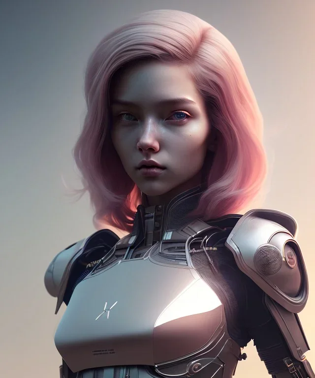 Realistic style at cgsociety by wlop, full body, ilya kuvshinov, krenz cushart, greg rutkowski, trending on artstation.zbrush sculpt colored, octane render in maya, houdini vfx.realistic sci-fi dystopia heroine, short clothed, expressing joy, pink hair, deep eyes.oil painting.cinematic attractive atmosphere, sharp focus, soft volumetric studio lighting.