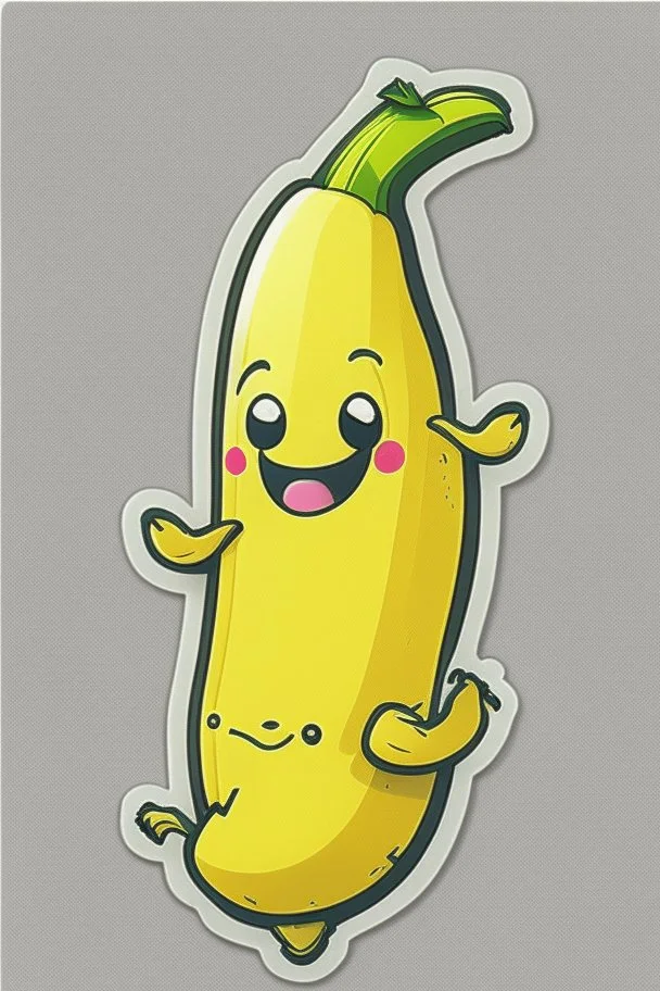 Banana cute cartoon character sticker