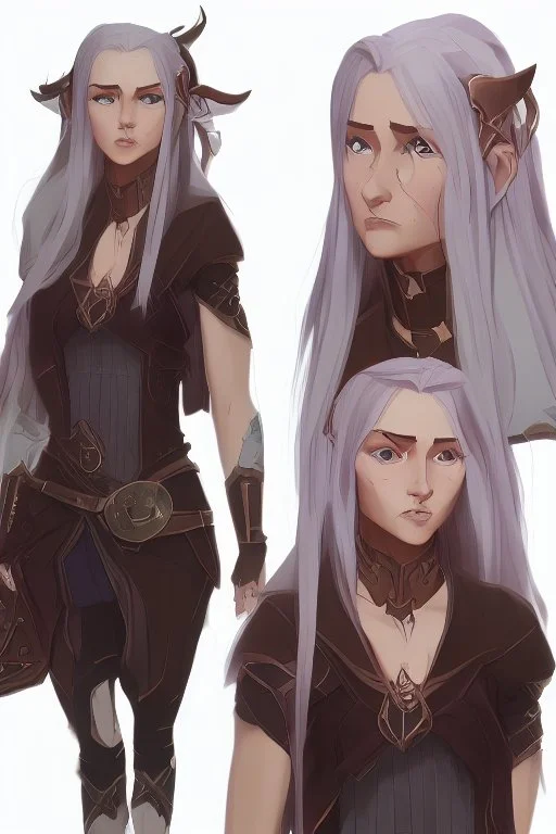 Viking woman character design semi realistic anime