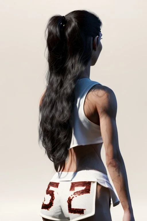 Ultra Realistic image, 25 years old brunette woman, Madrid, portrait, small stature, small chest, yakuza body tattoo, white broken cotton short undershirt, vibrant color, highly detailed, art stations, concept art, smooth, unreal engine 5, god rays, ray tracing, RTX, lumen lighting, ultra detail, volumetric lighting.