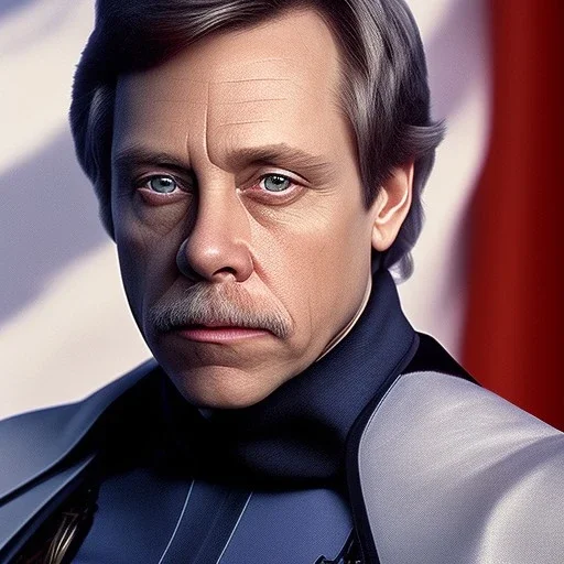 extremely detailed 8k hyperspace wallpaper,complete and photo realistic detailed head to waist stunning photo realistic portrait of mark hamill as luke skywalker in star wars with short lenght, Symmetrical, soft, fine, warm, photo realistic hair, blue eyes, professional majestic photo realistic painting by Ed Blinkey, Atey Ghailan, by Jeremy Mann, Greg Manchess, Antonio Moro, trending on ArtStation, Intricate, High Detail, Sharp focus, dramatic, by greg rutkowski,harsh, striking face, pilot