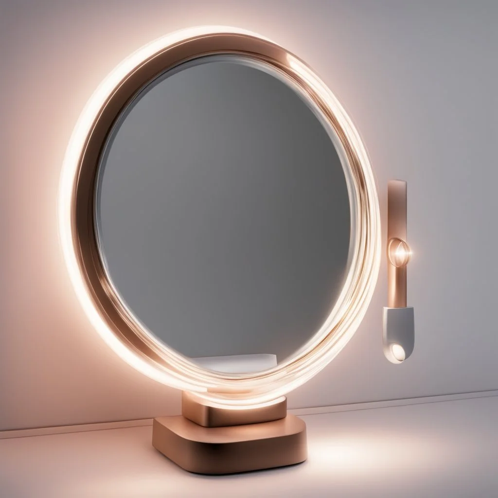 A bright makeup mirror with light