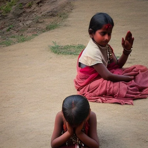 indian child in prayer