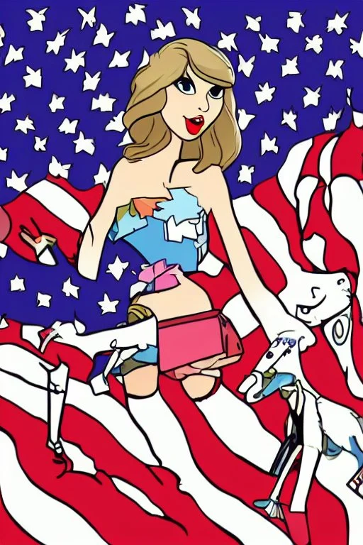 Taylor Swift as president of the US cartoony