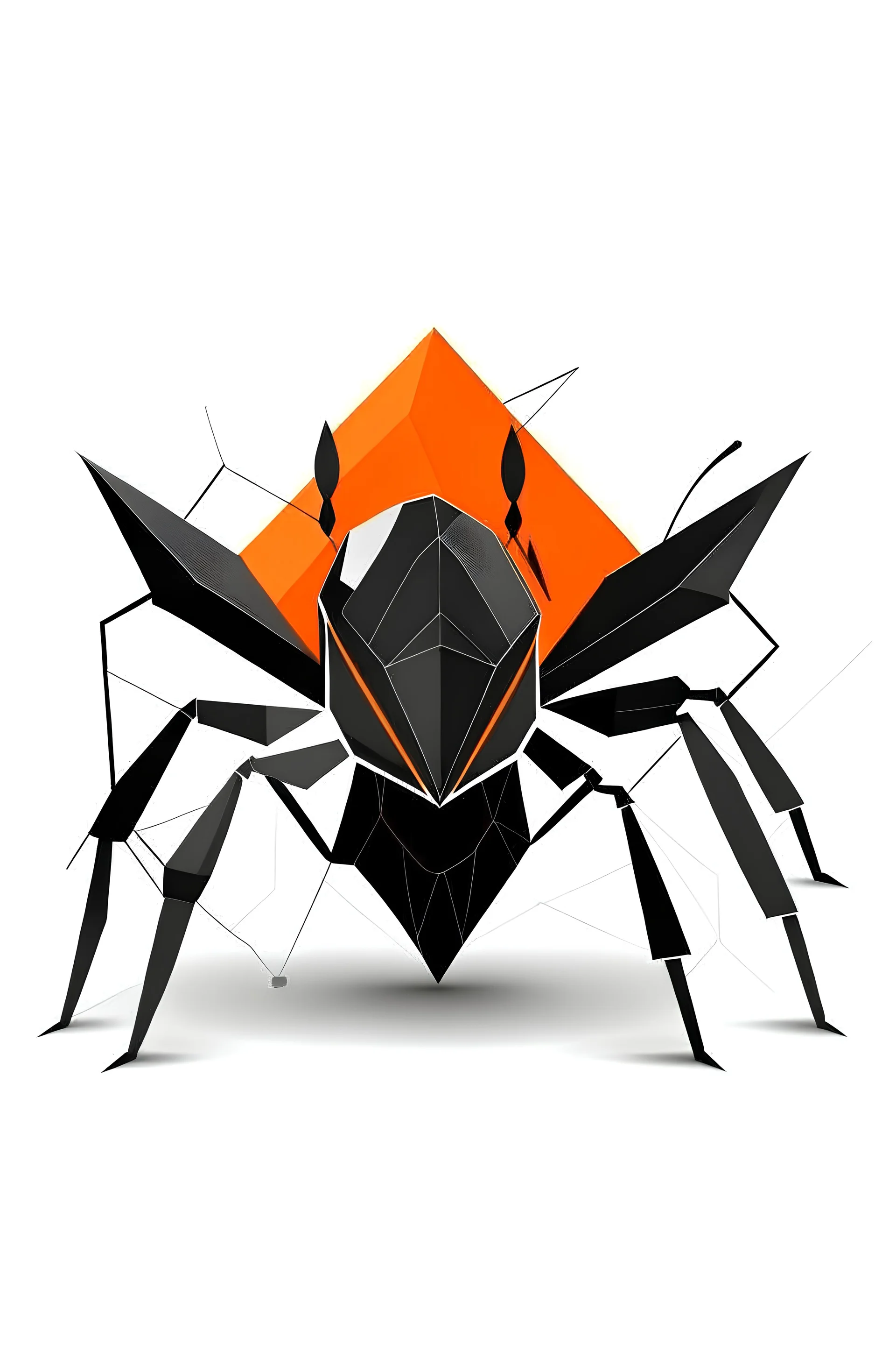 an oragami dj logo called dj spider, white background