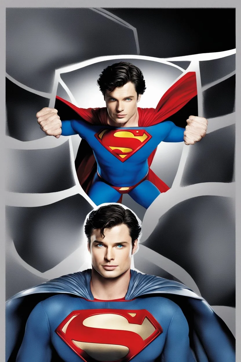 actor tom welling in a superman suit from the movie man of steel