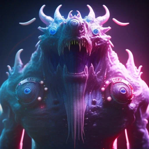 Monster like creature,Ultraviolet dimension, unreal engine 5, 8k resolution, attractive, realistic, ultra detailed