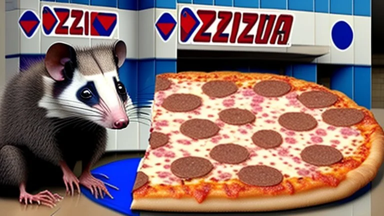 opossum lives in dominos pizza buildxcing