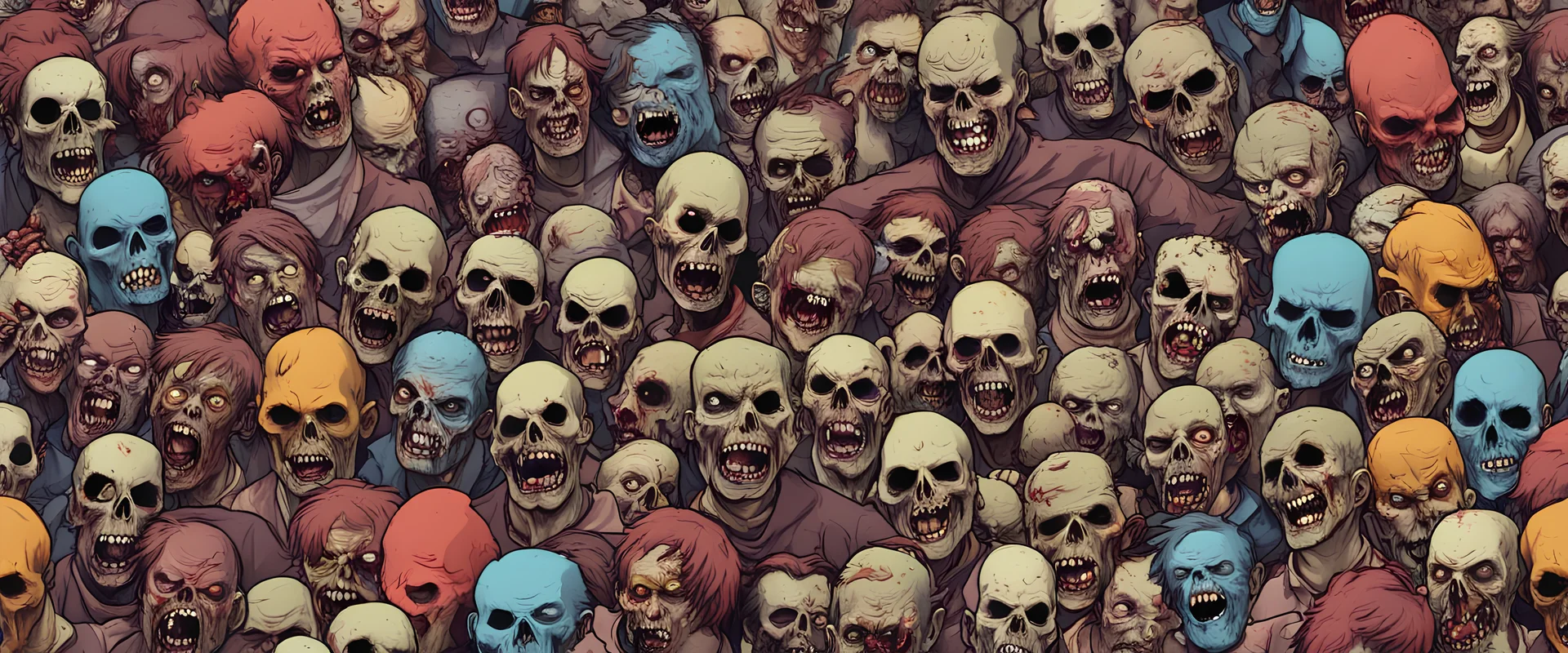 a photorealisitc zombie horde