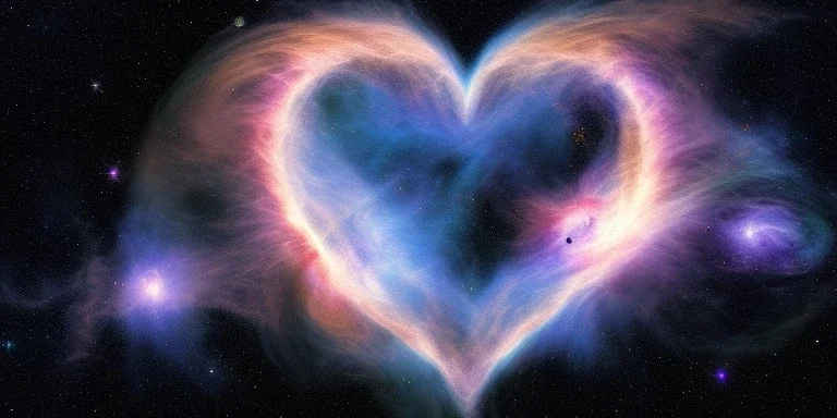 earth . heart shaped nebula