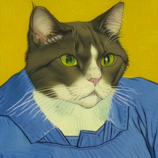 Portrait of a cat by Van Gogh