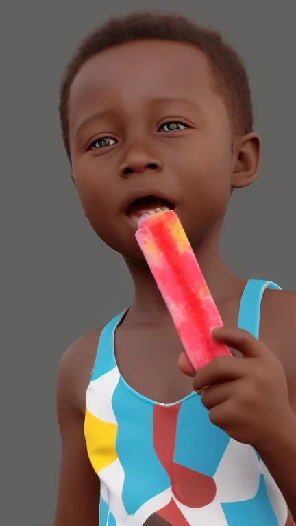 Black child enjoying popsicle