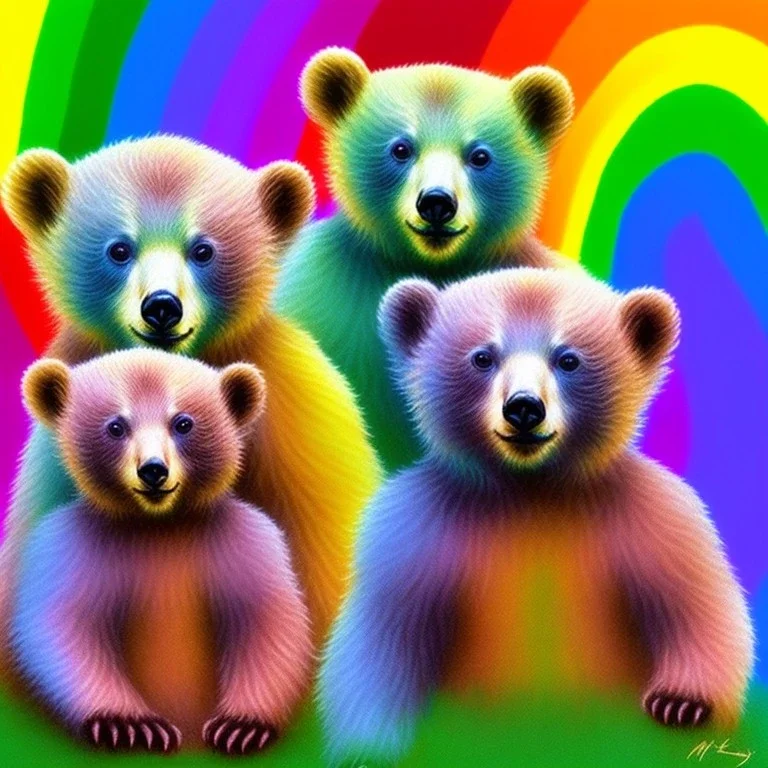 rainbow color baby bears