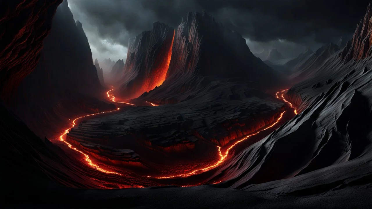 The Valley of the shadow of death. a crack in the cliff walls full of white hot burning magma. dark fantasy concept art, exquisite realism, a masterpiece, dynamic lighting, hyperdetailed, intricately detailed, deep color, Unreal Engine, volumetric lighting , Epic cinematic brilliant stunning intricate meticulously detailed dramatic atmospheric maximal,