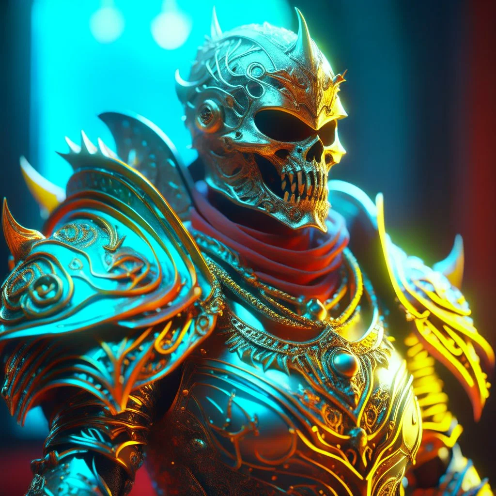 stylized horror knight with ornaments, epic, fantasy, intricate, hyper detailed, artstation, concept art, smooth, sharp focus, ray tracing, vibrant, photorealistic, textured, centered, 4k