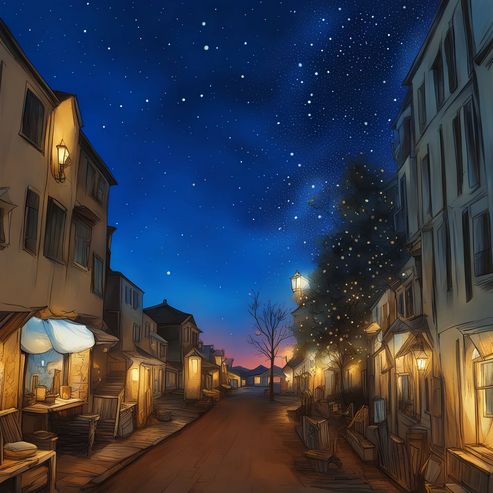 Starry sky painting