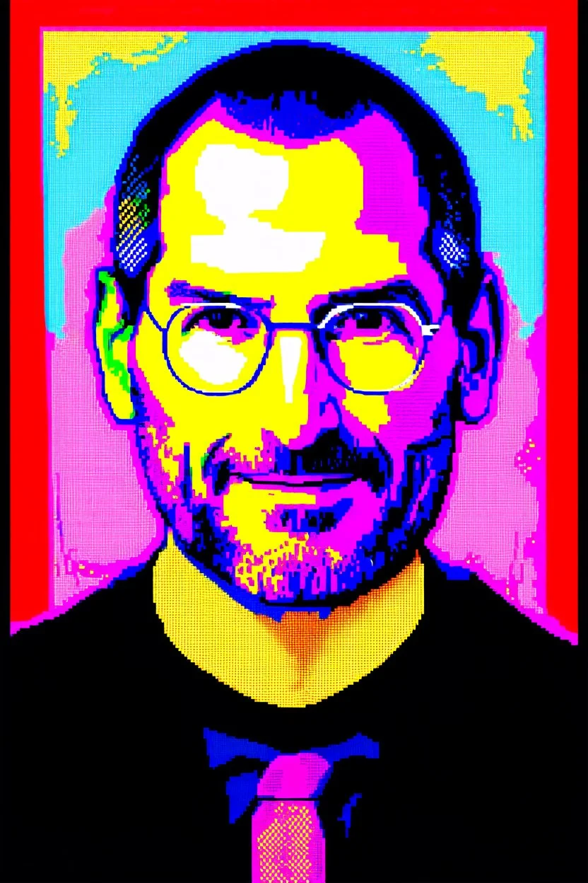 pop art pixels 1000 images warhol style x steve jobs portrait