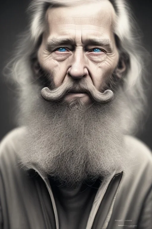 brent peterson, old man, portrait, beard, stoned, photorealistic