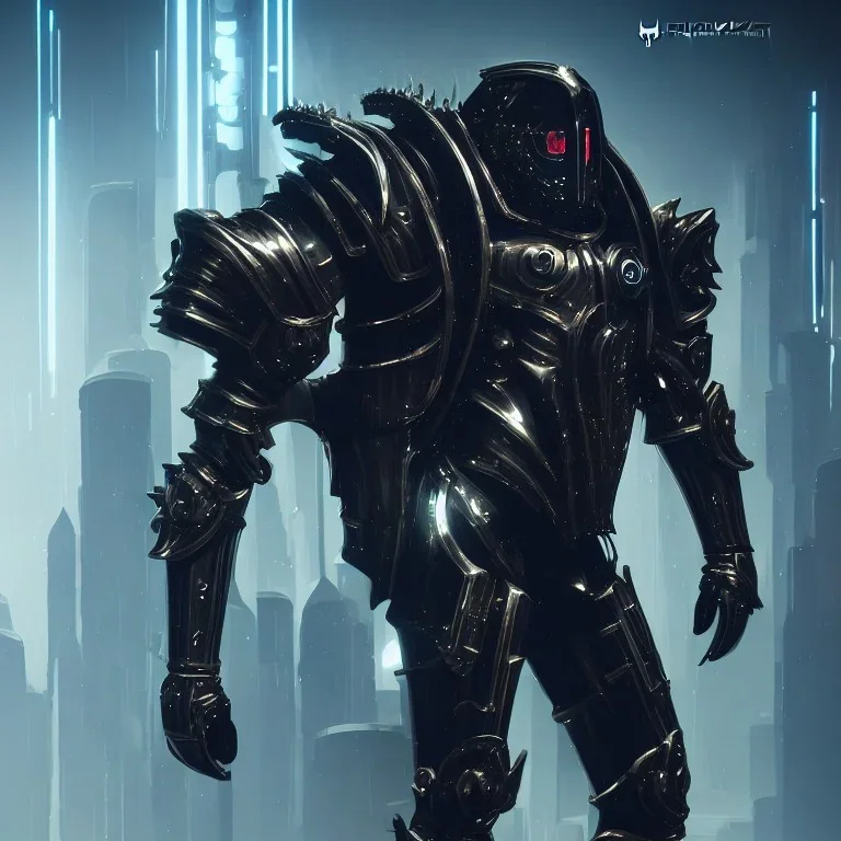 evil king in black metal armor, futuristic suit, emperious, 8k resolution concept art, cyberpunk 2077