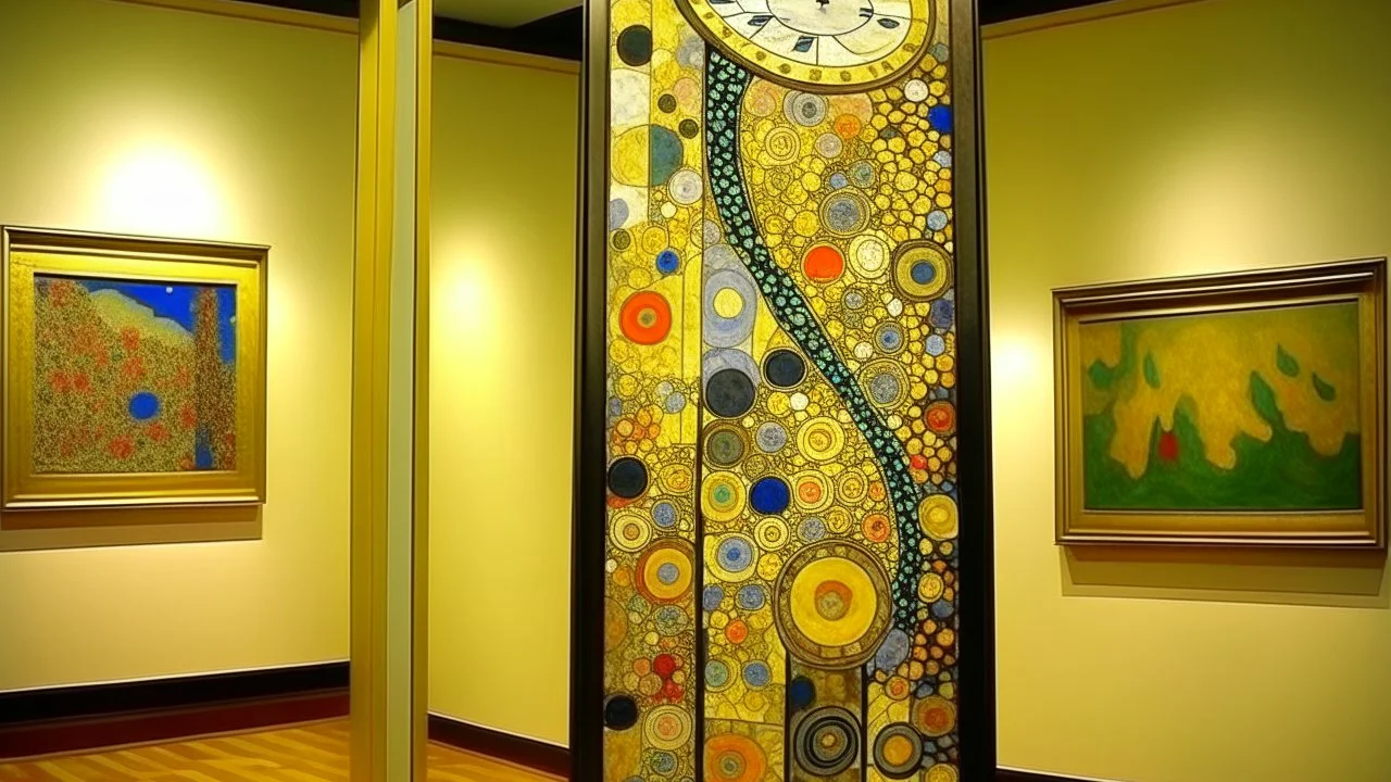 A clock tower owned by Zeus painted by Gustav Klimt