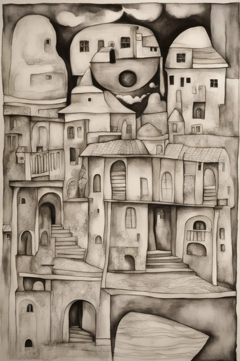 where reality ends and imagination begins; ink wash; Hundertwasser; Cezanne; Gauguin.