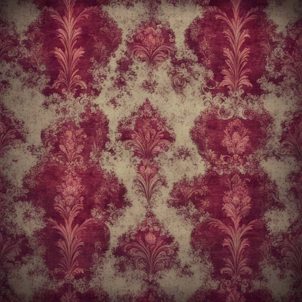 Hyper Realistic maroon & rainbow damask multicolor grungy rustic texture with vignette effect